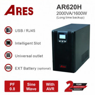 BỘ LƯU ĐIỆN (UPS) ARES 2000VA/1600W 220V, Rackmount 2U, AR620RT