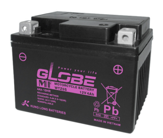 ẮC QUY KHỞI ĐỘNG XE MÔ TÔ GLOBE 12V-4AH (10HR), WTZ5S