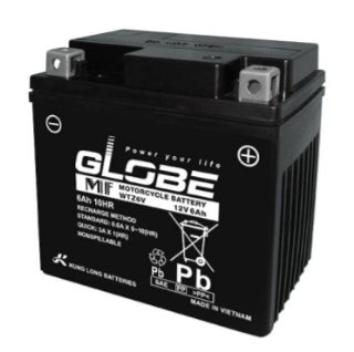 ẮC QUY KHỞI ĐỘNG XE MÔ TÔ GLOBE 12V-6AH (10HR), WTZ6V