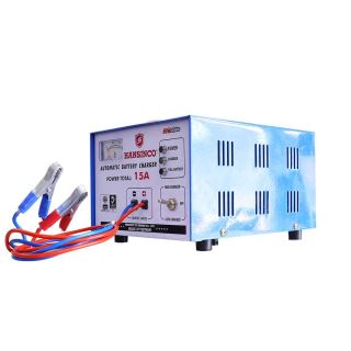 MÁY SẠC ẮC QUY HANSINCO 15A_12/24VDC TỰ ĐỘNG, DÂY ĐỒNG, BIẾN ÁP CÁCH LY